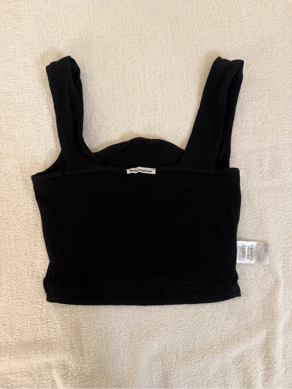 Reformation Black Ribbed Crop Tank - Picture 4 of 5